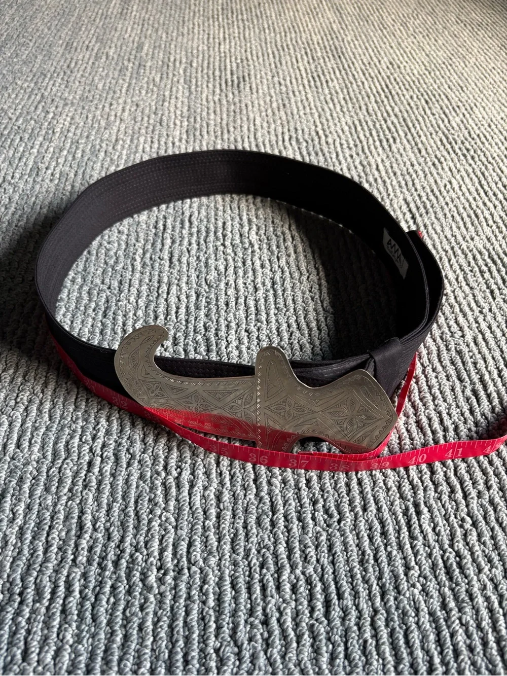 Handmade Moroccan silver and fabric belt